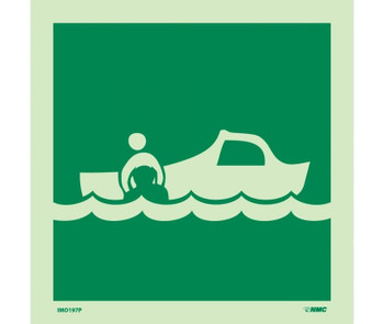 Imo - Symbol - Rescue Boat - 6X6 - Glow Vinyl Laminated - IMO197P
