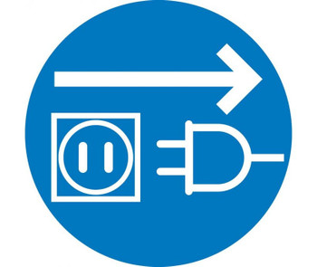 Label - Graphic For Unplug Electrical Supply - 2In Dia - PS Vinyl - ISO214AP