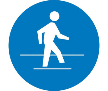 Label - Graphic For Use Pedestrian Route - 2In Dia - PS Vinyl - ISO215AP