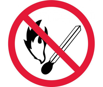 Label - Graphic For No Fire Or Open Flame - 2In Dia - PS Vinyl - ISO220AP