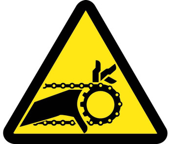 Label - Graphic For Chain Drive Entanglement Hazard - 2In Dia - PS Vinyl - ISO247AP