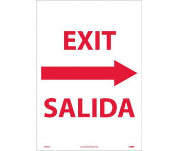 Exit Right Arrow Bilingual - 20X14 - PS Vinyl - M698PC