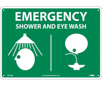 Emergency Shower & Eye (Graphics) - 10X14 - .040 Alum - M752AB