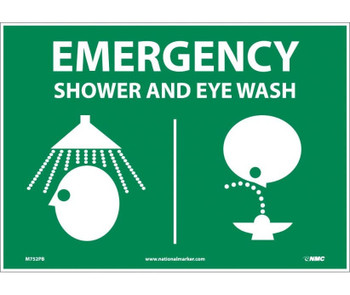 Emergency Shower & Eye (Graphics) - 10X14 - PS Vinyl - M752PB