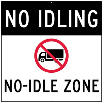 No Idling (Graphic) Turn Off Your Engines - 18X12 - .080 Egp Alum