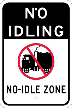 No Idling (Graphic) Turn Off Your Engines - 18X12 - .080 Egp Alum