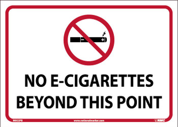 No E-Cigarettes Beyond This Point - 10X14 - Pressure Sensitive Vinyl - M955PB