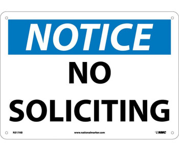 Notice: No Soliciting - 10X14 - .040 Alum - N317AB