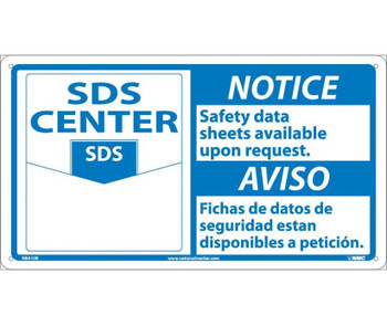 Notice: Safety Data Sheets Available Upon Request - (Graphic) - Bilingual - 10X18 - Rigid Plastic - NBA10R