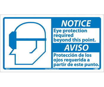 Notice: Eye Protection Required (Bilingual W/Graphic) - 10X18 - PS Vinyl - NBA7P