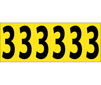 Number Card - 3" 3 (6 Numbers/Card) - PS Cloth - NPS63