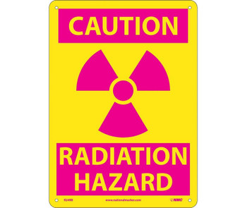 Caution (Graphic) Radiation Hazard - 14X10 - Rigid Plastic - R24RB