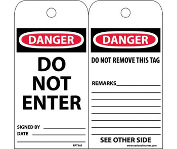 Tags - Do Not Enter - 6X3 Unrip Vinyl - Pack of 25 - RPT161