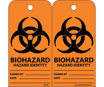 Tags Biohazard Hazard Identity 6X3 Unrip Vinyl 25/Pk