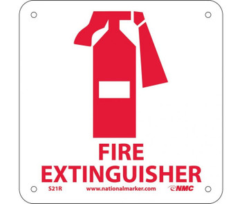 Fire Extinguisher (W/ Graphic) - 7X7 - Rigid Plastic - S21R