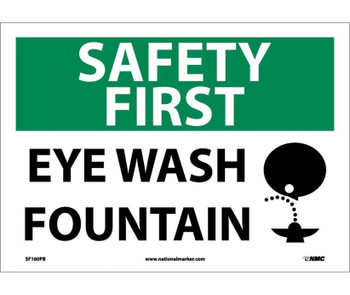 Safety First - Eye Wash Fountain - Graphic - 10X14 - PS Vinyl - SF160PB