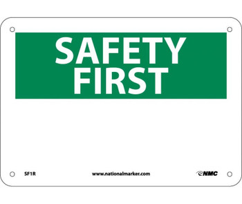 Safety First - (Heading Only) - 7X10 - Rigid Plastic - SF1R