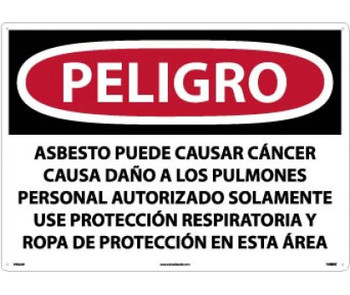 Peligro Asbestos May Cause Cancer  (Spanish) - 20 X 28 - .040 Alum - SPD23AD