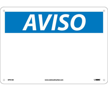 Aviso - Blank - 14X10 - .040 Alum - SPN1AB