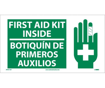 First Aid Kit Inside (Bilingual W/Graphic) - 10X18 - PS Vinyl - SPSA172P