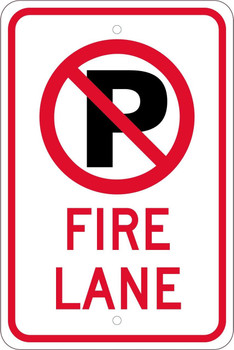 (No Parking Graphic)Fire Lane - 18X12 - .080 Hip Ref Alum Sign - TM0101K