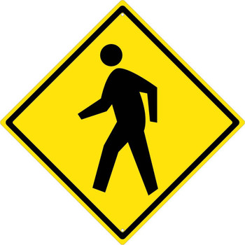 Pedestrian Crossing (Graphic) (Diamond Shape) - 30X30 - .080 Dg Ref Alum Sign - TM119DG