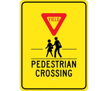 Yield (Graphic) Pedestrian Crosswalk - 24X18 - .080 Egp Ref Alum - TM170J
