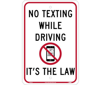 No Texting Its The Law - 12X18 - .080 Aluminum - TM252J