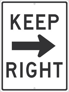 Keep Right(Arrow Graphic)Sign - 24X18 - .080 Egp Ref Alum - TM530J