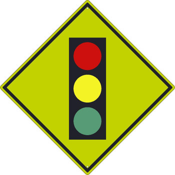 Intersection(Graphic Traffic Light) Sign - 30X30 -.080 Dg Ref Alum - TM612DG
