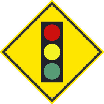 Intersection(Graphic Traffic Light) Sign - 24X24 -.080 Hip Ref Alum - TM612K