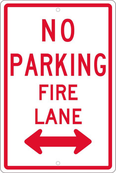 No Parking Fire Lane (W/ Double Arrow) - 18X12 - .063 Alum - TM620H