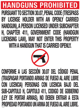 Texas Open Carry 30.07 Poster - 24X18 - TOC-2