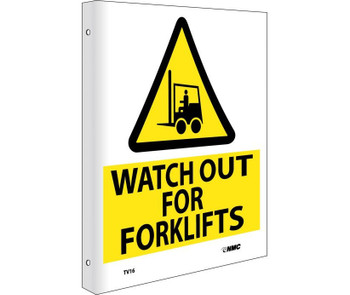 Watch Out For Forklifts - Flanged - 10X8 - Rigid Plastic - TV16