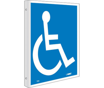 Handicapped Symbol - Flanged - 10X8 - Rigid Plastic - TV4