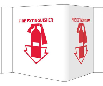 Visi Sign - Fire Extinguisher - White - 5 3/4X8 3/4 - Rigid Vinyl - VS1W