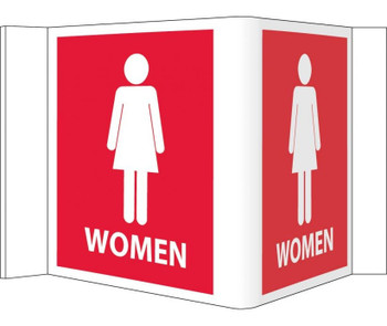 Visi Sign - Women - Red - 5 3/4X8 3/4 - Rigid Vinyl - VS5R