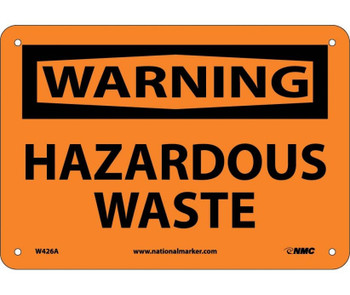 Warning: Hazardous Waste - 7X10 - .040 Alum - W426A