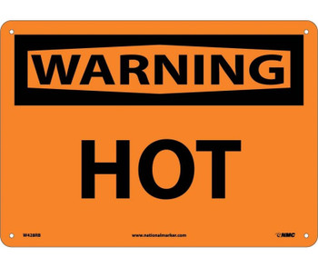 Warning: Hot - 10X14 - Rigid Plastic - W428RB