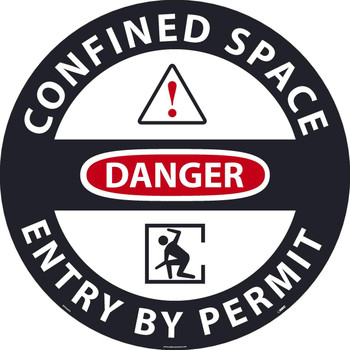 Danger Confined Space Floor And Wall Sign 36X36 Asphalt Art