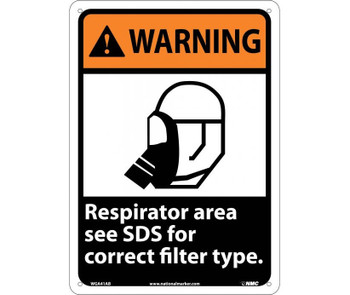 Warning: Respirator Area See Sds For Correct Filter Type - 14X10 - .040 Alum - WGA41AB