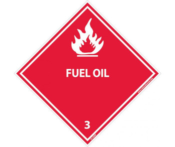 Dot Shipping Labels - Fuel Oil 3 - 4X4 - PS Vinyl - Pack of 25 - DL100AP