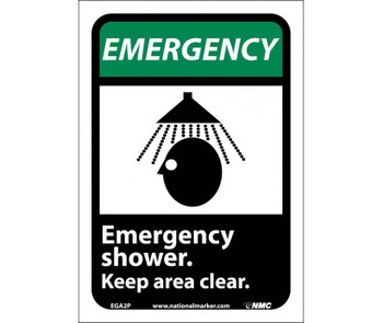 Emergency Emergency Shower Keep Area Clear (W/Graphic) 14X10 .040 Alum