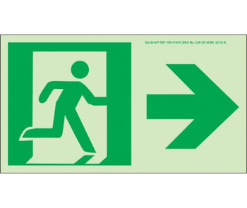 Nyc Directional Sign - Right - 4.5X8 - Flex - 7550 Glo Brite - Mea Approved - 50F-1SN-R