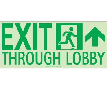 Nyc Exit Through Lobby Sign - Forward Right Side - 7X16 - Flex - 7550 Glo Brite - Mea Approved - 50F-4SN-R