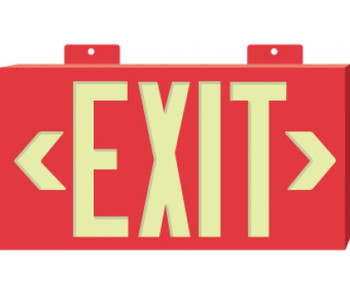 Exit - Globrite - Double Face W/Bracket - Red - 8.25X15.25 - 7012B