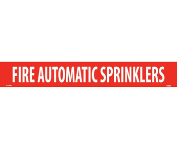 Pipemarker - PS Vinyl - Fire Automatic Sprinklers - 2X14 1 1/4" Cap Height - A1105R