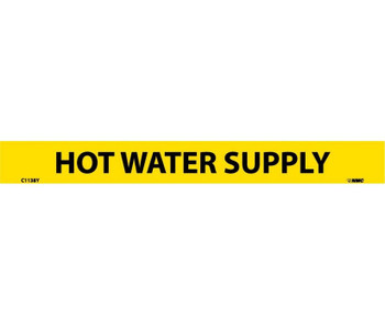 Pipemarker - PS Vinyl - Hot Water Supply - 1X9 1/2" Cap Height - C1138Y
