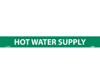 Pipemarker - Hot Water Supply - 1X9 - 1/2 Letter - PS Vinyl - C1294G