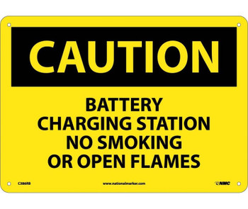 Caution: Battery Charging Station No Smoking - 10X14 - Rigid Plastic - C386RB
